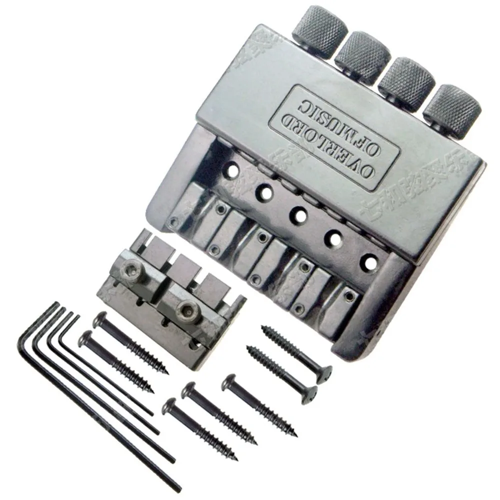 

1 Set Black 4 String Headless Bass Guitar Bridge System New