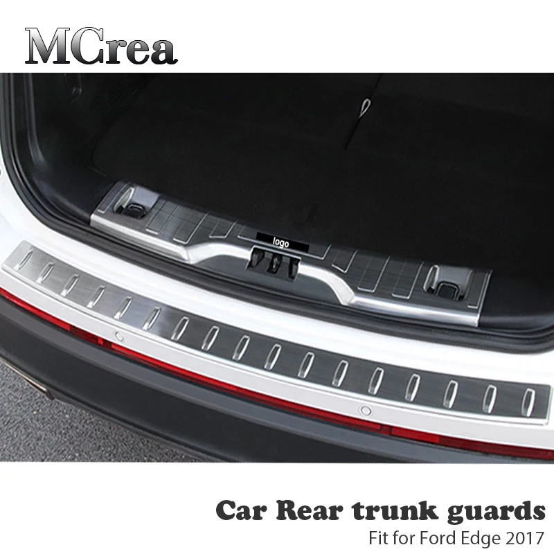 

MCrea 1pc Car Styling Rear Trunk Door Bumper Anti Collision Protective Decorated Stickers For Ford Edge (AT) 2017 Accessories