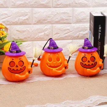 

Halloween Voice Activated Pumpkin Lantern Desktop Festival Party Decor LED Light Lanterns