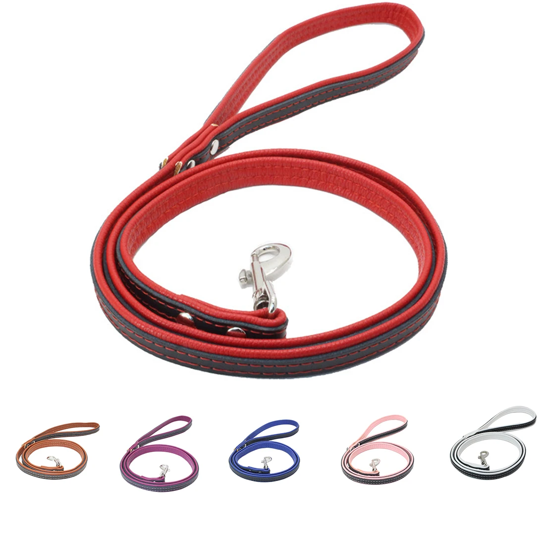 120cm Durable Leather Dog Leash Puppy Cat Walking Running Leads Leashes