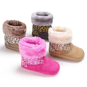 

Winter shoes soft bottom leopard warm newborn fleece hot boots cradle boots wool boots fur boots