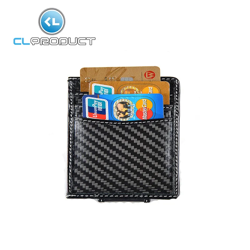 New design Real Carbon Fiber&Leather Credit Card &Business card Holder and Wallet with white ...