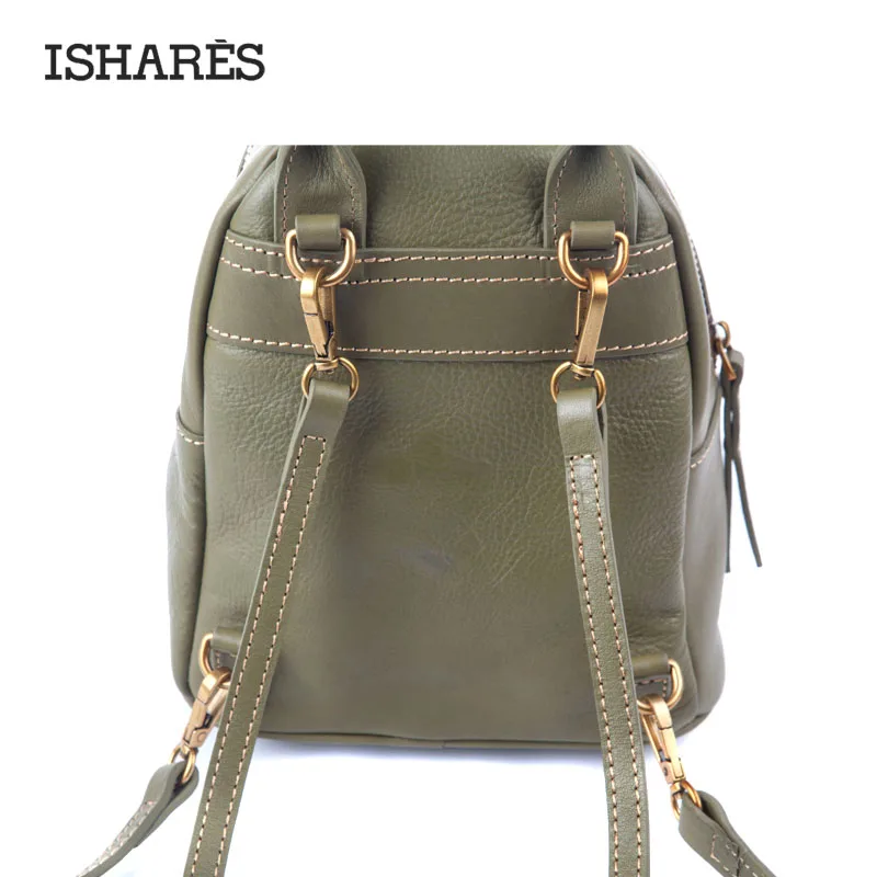 ISHARES, натуральная кожа, рюкзаки, мини рюкзак, двойная функция, изысканный ранец, сумки на плечо, высокое качество, рюкзак IS8090