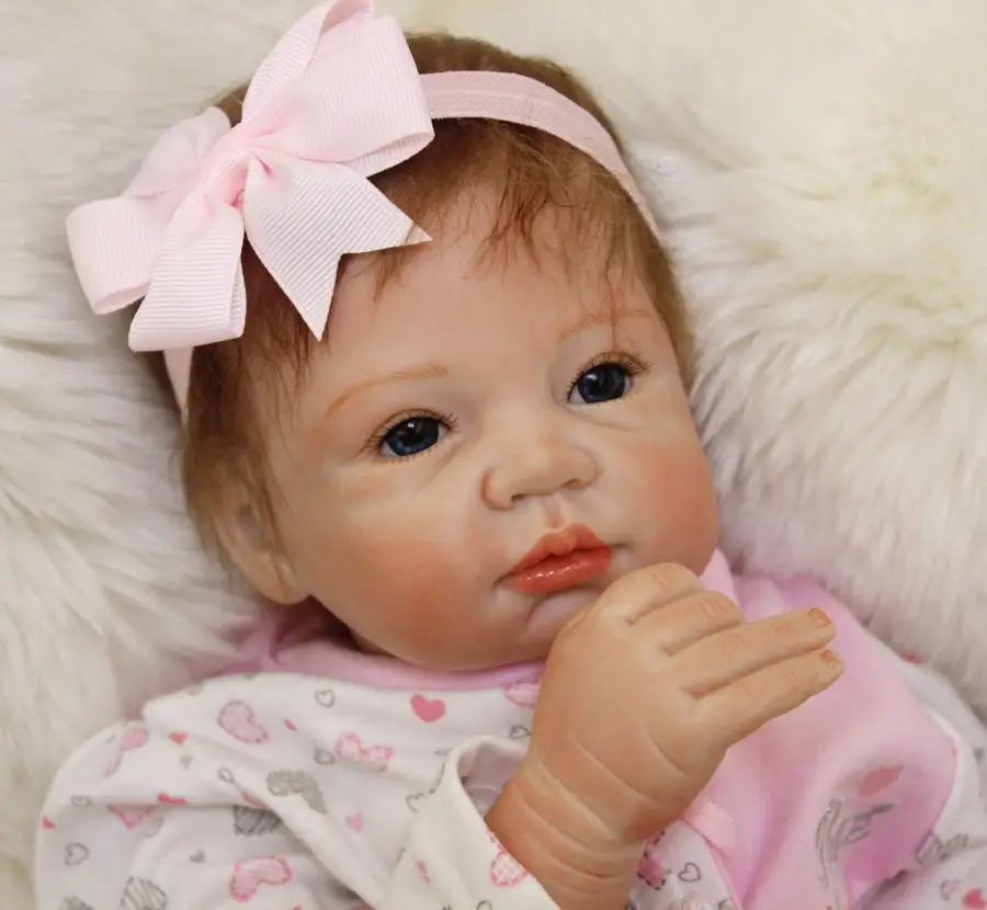 Gift Pacifier 22" Handmade Lifelike Reborn Dolls Silicone Vinyl Baby Boy Doll 