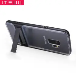 ITEUU S9/S9PLUS ПК ТПУ Kickstand чехол для samsung Galaxy S9 S9 плюс Чехлы мягкие силиконовые ясное прозрачное покрытие стенд