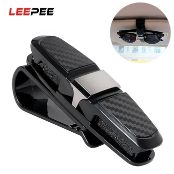 

LEEPEE Car Sun Visor Sunglasses Holder Ticket Card Clamp Fastener Cip Portable ABS Eyeglasses Clip Universal Car Glasses Cases