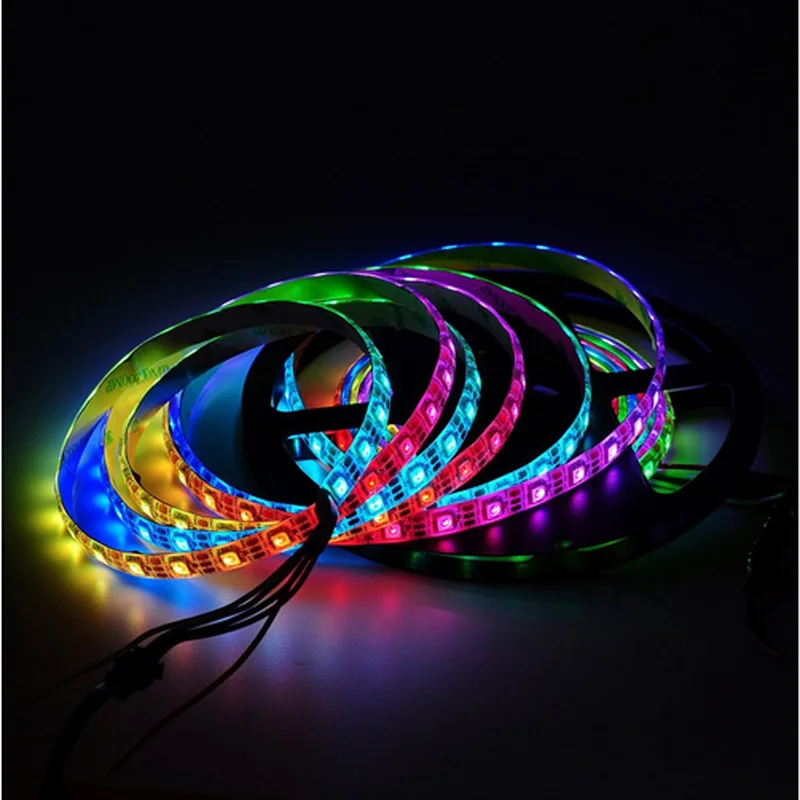 Светодиодный светильник WS2812B DC5VWwaterproof 1 м/4 м/5 м 2812 IC индивидуально адресуемый RGB