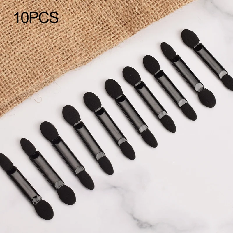 

2 In 1 10Pcs Soft Portable Ended Eye Shadow Doubled Sponge Head Eyeshadow Eyeliner Brush Applicator Beauty Small and Convenient