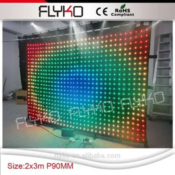 

Free shipping Alibaba Express Wedding Party LED Vision Curtain Video Curtain With LEDs