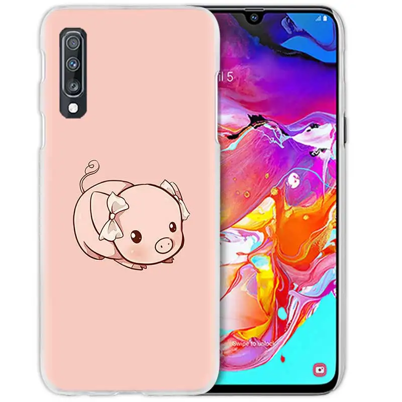 06 Милый розовый чехол Kawai Pig Для samsung Galaxy A50 A70 A20e A40 A30 A20 A10 A8 A6 Plus A9 A7 жесткий прозрачный чехол для телефона из поликарбоната - Цвет: 06