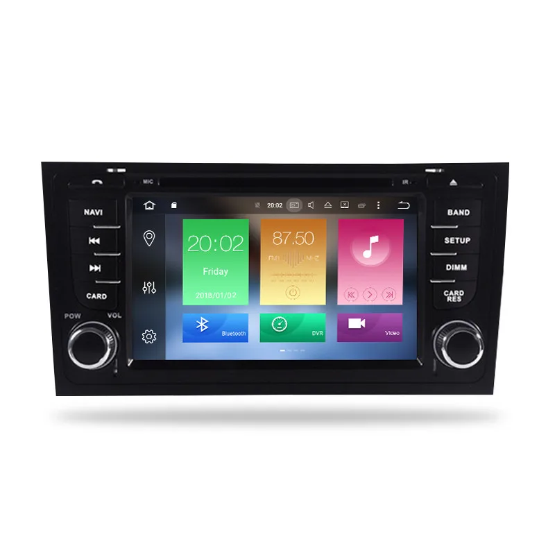 Top Autoradio 4G RAM Android 8.0 Car DVD Player For AUDI A6 S6 RS6 1997+ Stereo 2 Din audio radio GPS Navigation FM WiFi Multimedia 1