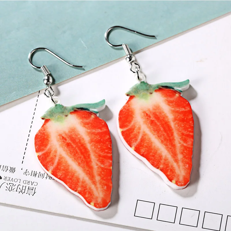 New fashion Acrylic earrings accessories fruit earrings Lovely Temperament Watermelon Strawberry Kiwi Long Earrings For Women New fashion Acrylic earrings accessories fruit earrings Lovely Temperament Watermelon Strawberry Kiwi Long Earrings For Women