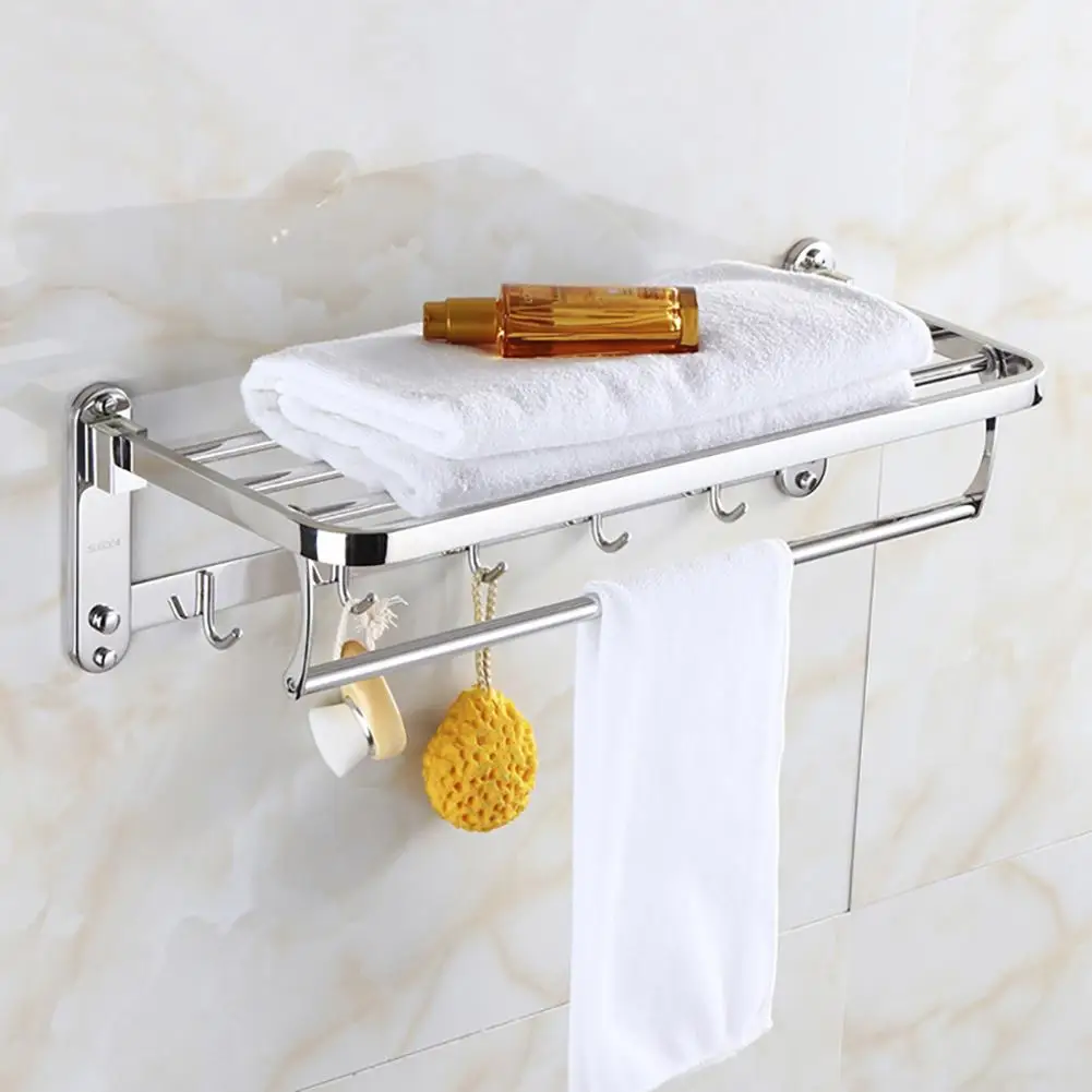 

Folding Towel Rack 304 Stainless Steel Multifunctional Movable Rack Bathroom Hardware Pendant Rack