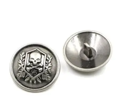 

Freeshipping 6pcs 23mm Skull Head Buttons Men coat buttons Metal Fashion shank Buttons Sewing Accessories