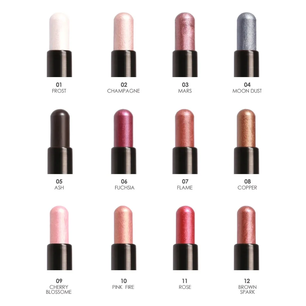 Focallure shimmer eyeshadow pencil 12 цветов водостойкие блестящие тени для век пигментная