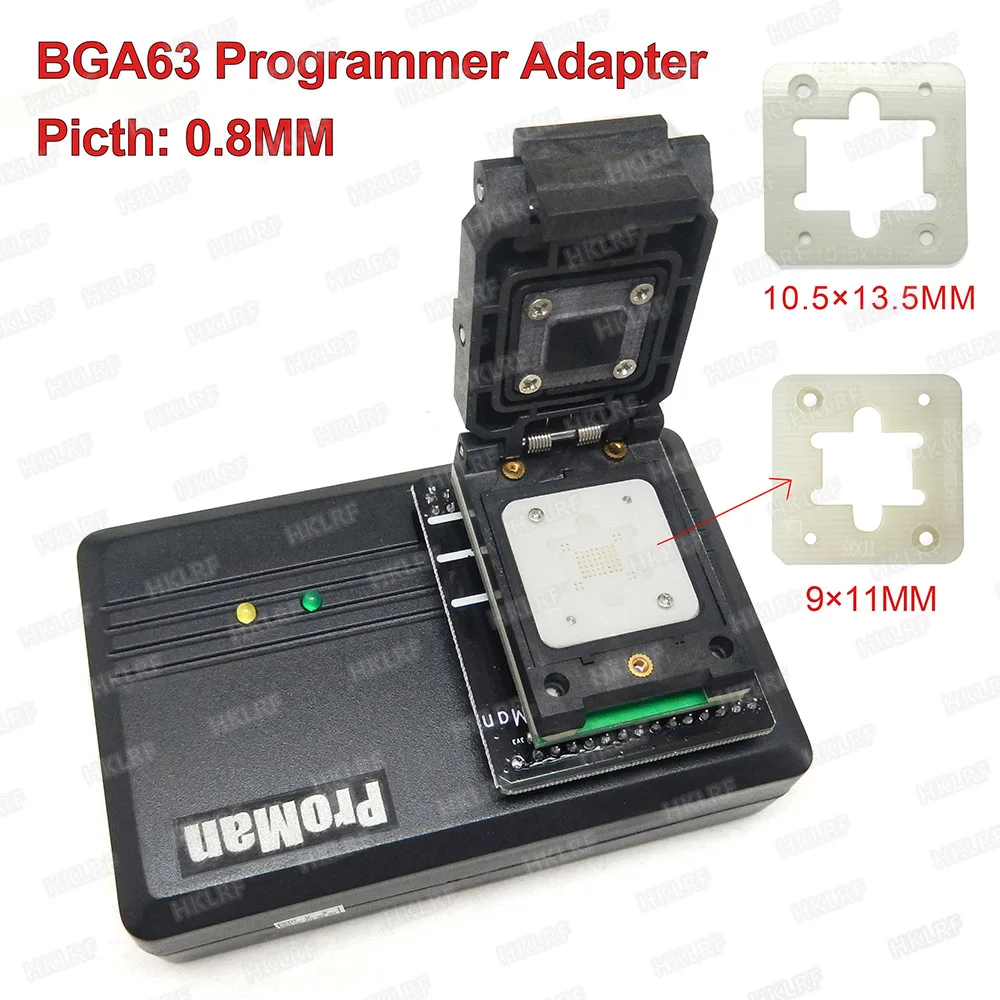 

BGA63 IC programmer Adapter/BGA63 to DIP48 IC Test 0.8MM Socket 9X 11mm for NAND Proman / TL86 PLUS + 10.5X13.5MM Matrix