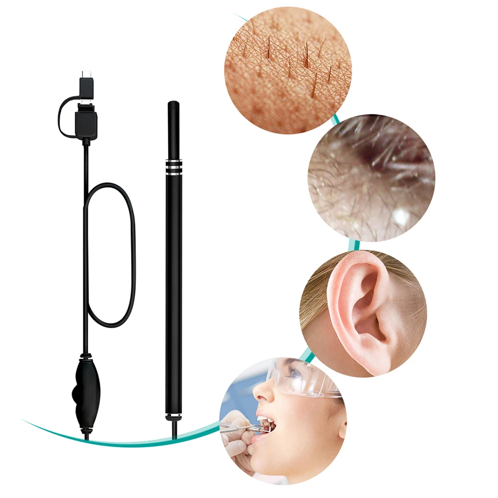 3 in1Ear очищающий эндоскоп высокой четкости визуальная палочка для ушей уши Ложка Мини камера очиститель ушей уход за здоровьем USB инструмент