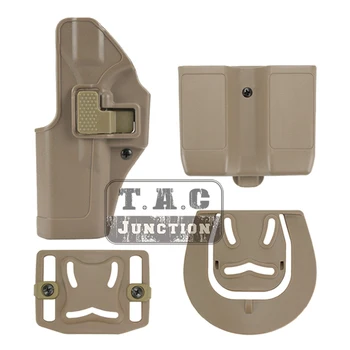 

Tactical CQC Serpa Quick Left Hand Paddle Belt Loop Pistol Gun Holster w/ Magazine Pouch Mag Case for Glock 17 19 22 23 31 32