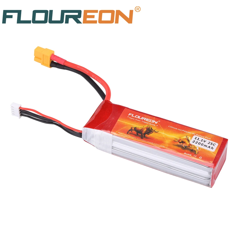 FLOUREON 25C 3S Lipo батарея 11 1 V 2200mAh XT60 Разъем для RC вертолета самолета автомобиля