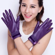 Realby PU Кожезаменитель Для женщин Сенсорный экран Прихватки для мангала кружева зима теплая Прихватки для мангала Спорт Прихватки для мангала варежки Mujer 39007