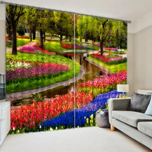 Тюльпан river park трехмерная видом 3D цифровой печати плотные шторы