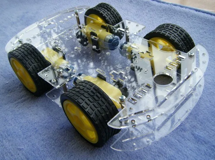 

1set 4WD Robot Smart Car Chassis Kit With Speed Encoder Brand New Wholesale Promotion Dropshipping + Free Shipping