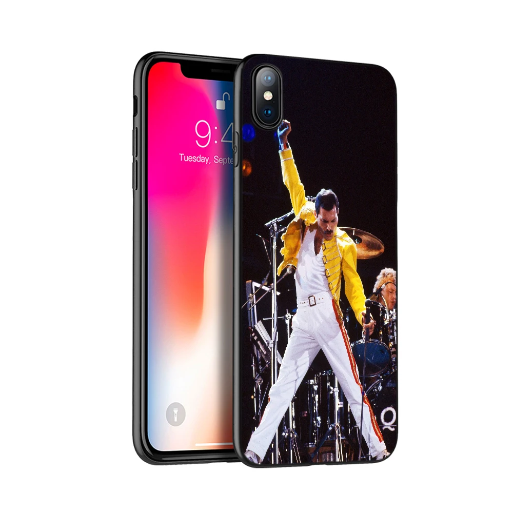 Черный чехол ТПУ для iphone 5 5s se 6 6s 7 8 plus x 10 силиконовый чехол для iphone XR XS 11 pro MAX чехол Фредди Меркури Queen band