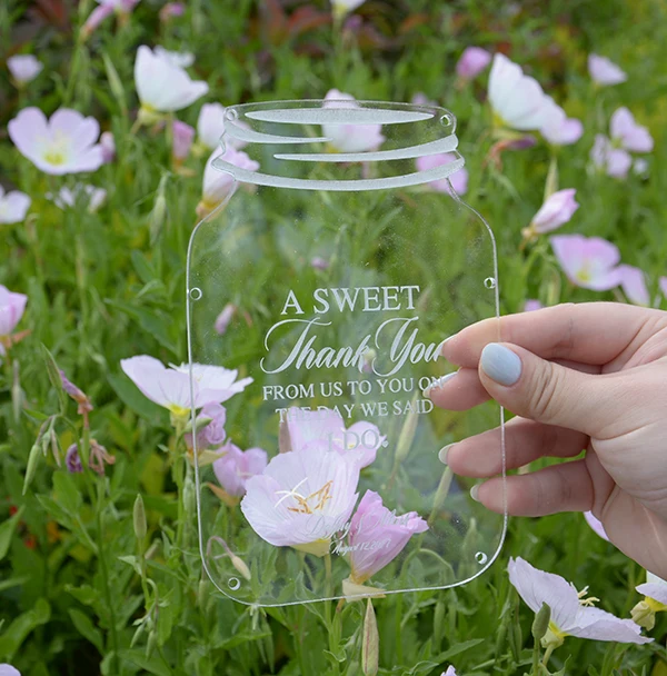

Customized Transparent Invitation Card Acrylic Any Shaped Can Make Decorative Plaques & Sign Board for Wedding Menu 3mm Thick