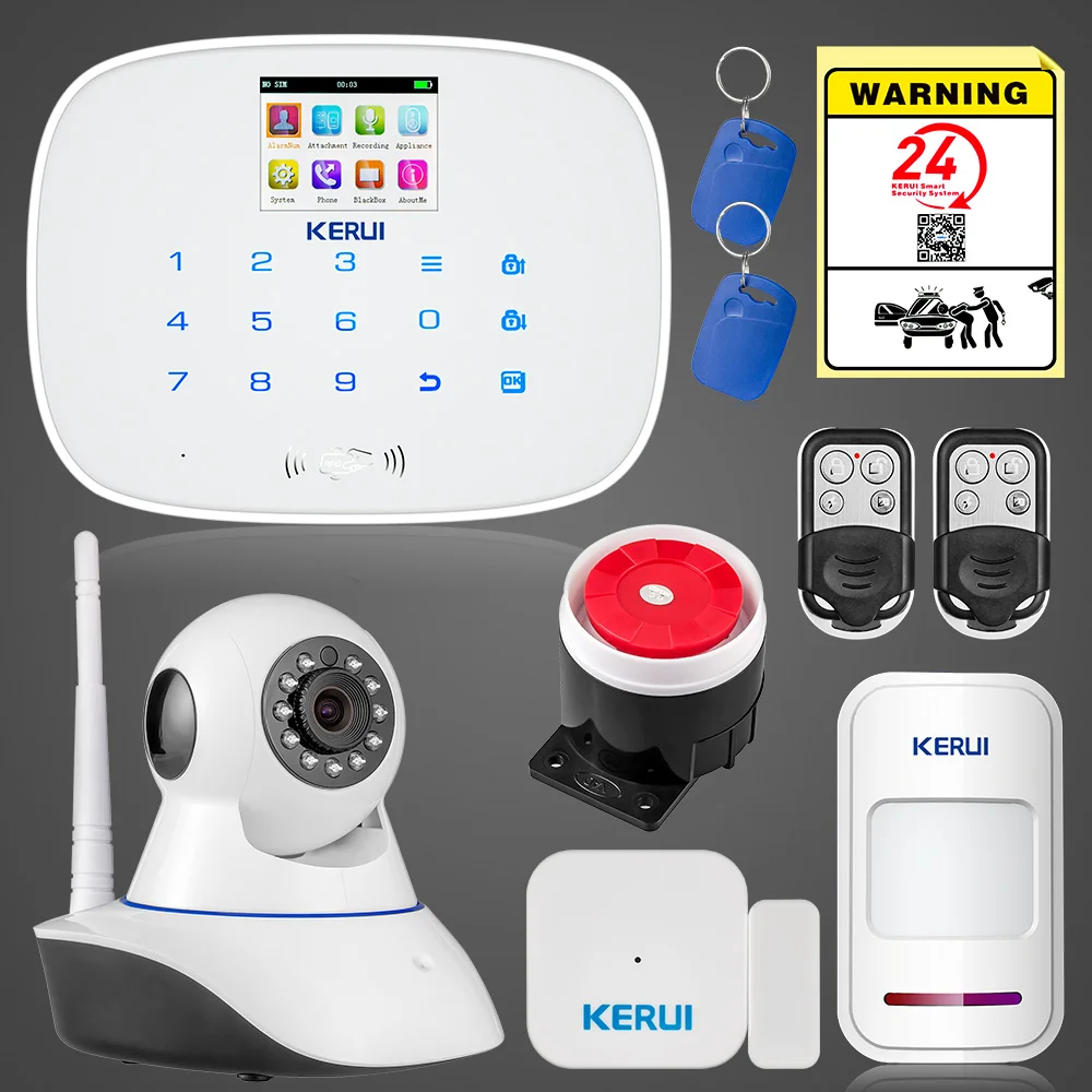 

KERUI G19 IOS Android APP Control Alarme Wireless Security Home GSM Alarm Suits Low Battery Power Off SMS Reminder Alarm Systems