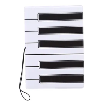 

Black White Piano Keys Passport Holder ID Card Holder 3D Design Leather Business Card Bag Passport Cover Travel Case Organizer