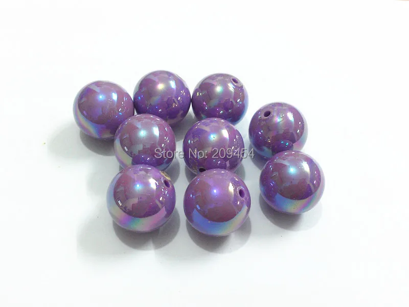

Newest ! 20mm 100pcs/lot Light Purple AB Effect Solid Beads For Kids Necklace Making Free Shipment !