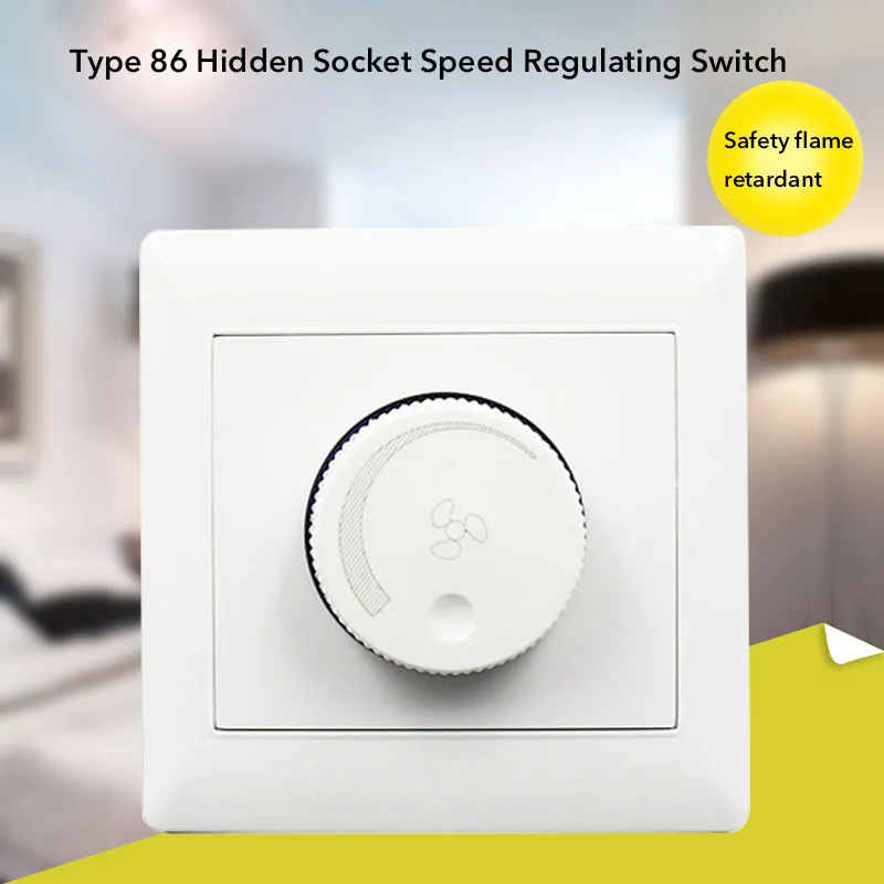 

Urijk 220V 10A Fan Speed Control Switch Adjustment Fan Speed Controller Fan Speed Control Wall Button Switch for Home Decor