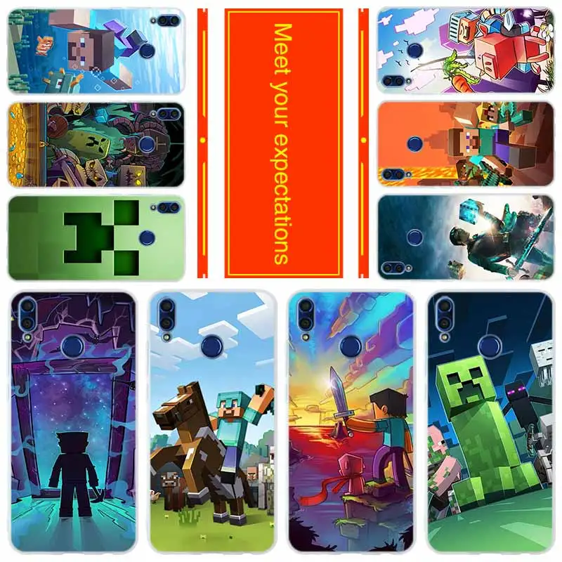 

Phone for HUAWEI Honor 10 9 i lite Cover Honor 8X a max 9lite 7 6 X 7a pro V20 Play Cover Case Minecraft funny