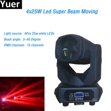 4x25w white Super Beam led Moving Head Light Gobo Strobe 15 DMX channels Spot Light Rotate Glass Lens for DJ Dicso Stage Light 4x25w white Super Beam led Moving Head Light Gobo Strobe 15 DMX channels Spot Light Rotate Glass Lens for DJ Dicso Stage Light