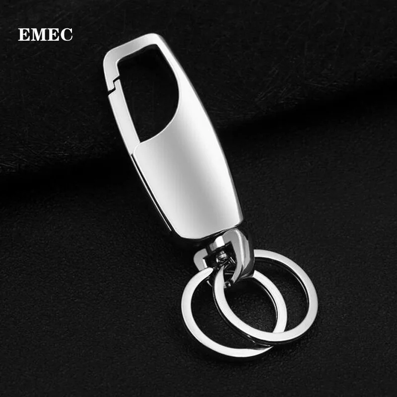 

EMEC Silver Keyfob Car Keyring Keychain Key Chain Ring Men's Vintage Business Style Key Ring For VW Ford BMW Car Key Holder