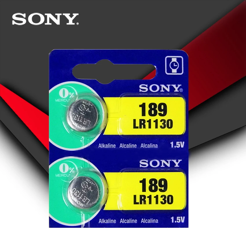 2 шт. sony оригинальнй элемент батареи 1,5 V AG10 LR1130 AG10 389 LR54 SR54 SR1130W 189 LR1130 аккумулятора кнопочного типа сделано в Японии