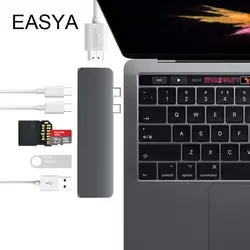 EASYA Оптовая USB С Hub, чтобы HDMI Адаптер Thunderbolt 3 Типа-c PD Концентратор USB 3.0 TF SD Card Reader Слот для MacBook Pro 2017