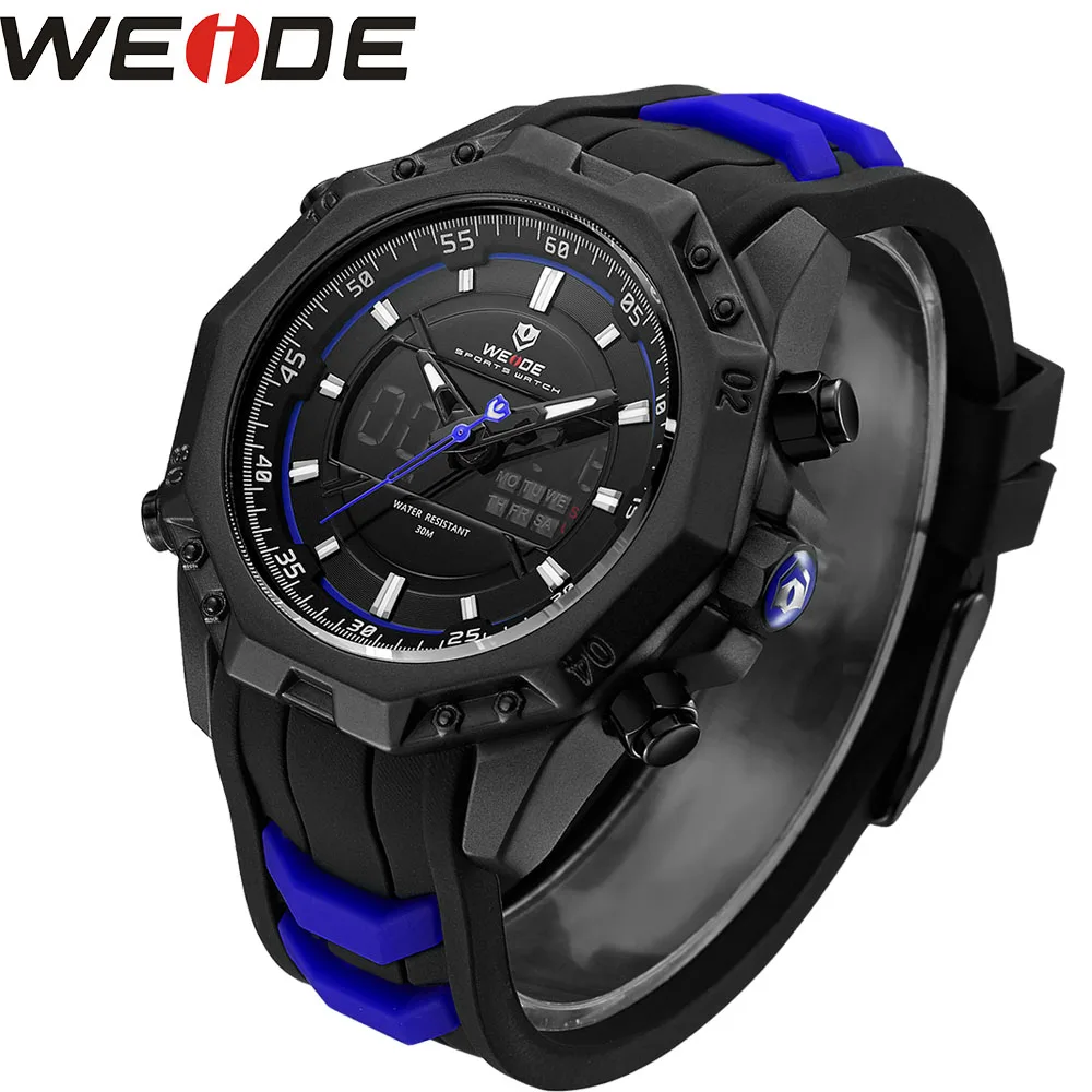 

WEIDE Mens Quartz Watches Top Brand Luxury Alarm ClockWaterproof Sport Wristwatch Analog Digital LCD Automatic Electronic Watch