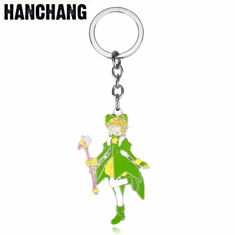 

Cartoon Jewelry Toys Cardcaptor Moka Sakura Metal Pendant Keychain Keyring Metal Accessories Gifts