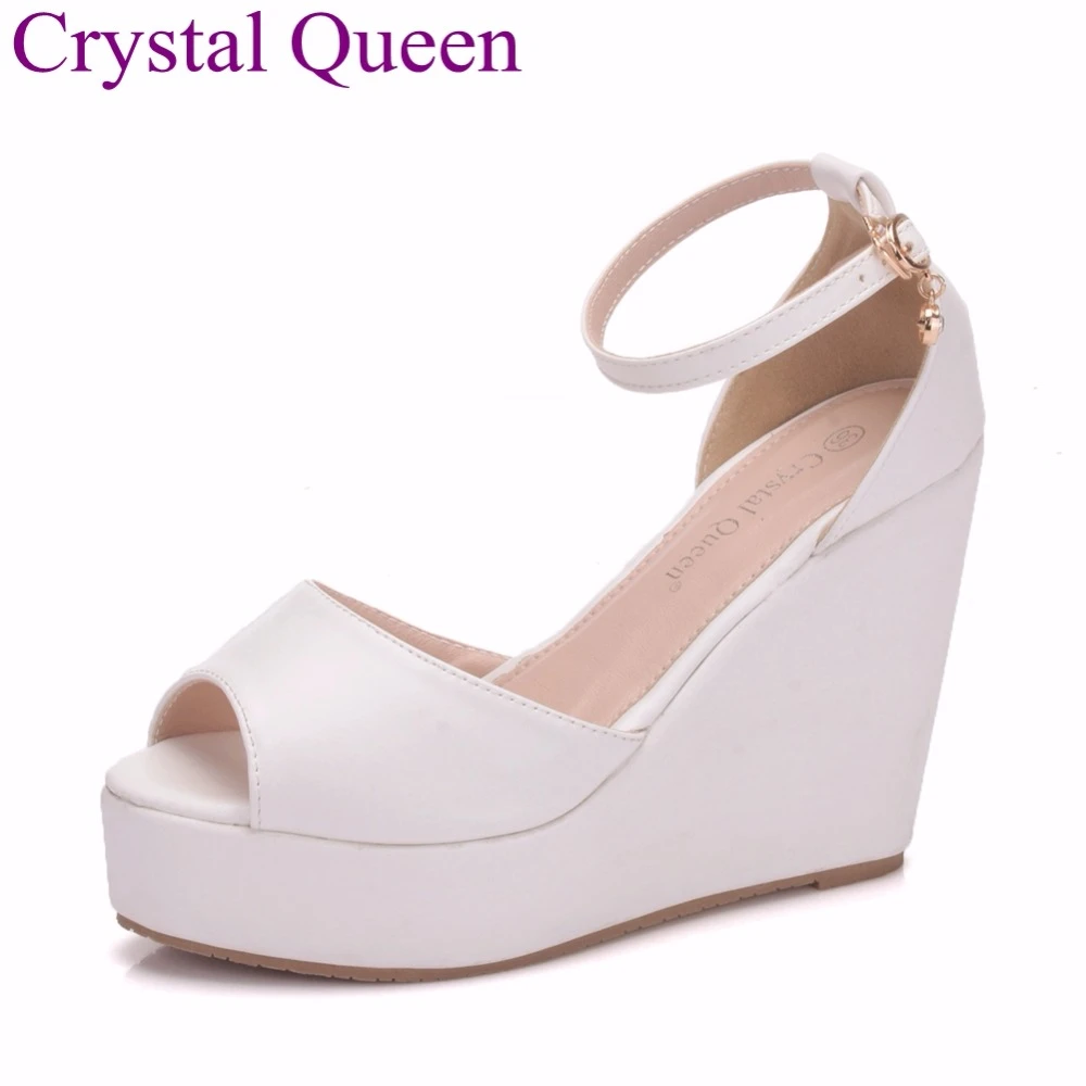 white wedges closed toe