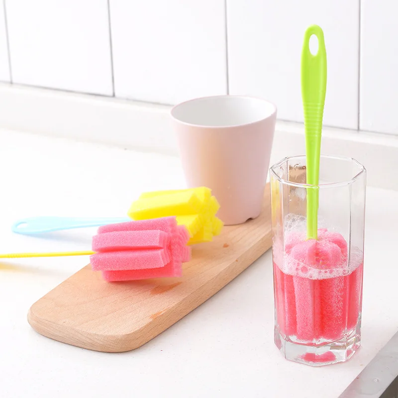 

5pcs/set 25cm Baby Nipple Sponge Bottles Brush Cleaner Tools Baby Milk Feeding Bottle Sponge Brush Nipples Cleaning Scrubbers
