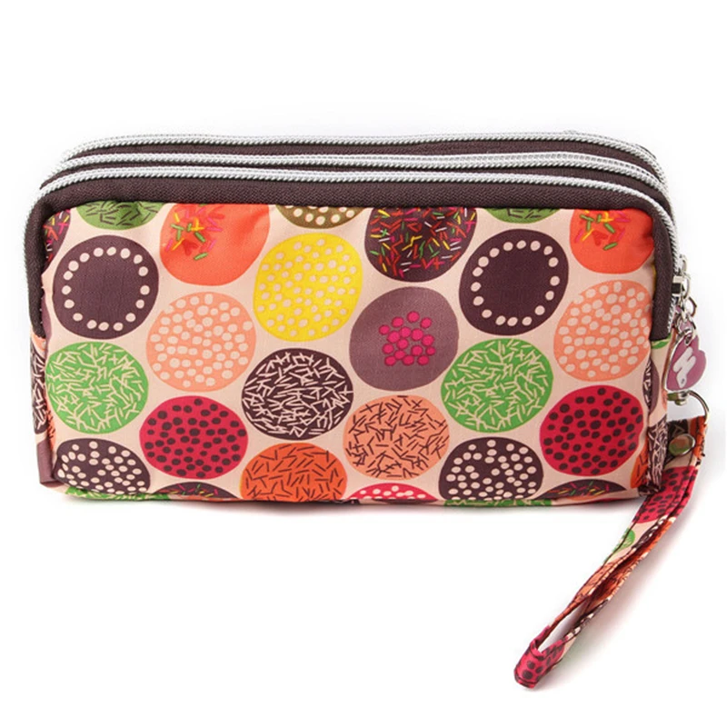 Women Lady Triple Zip Wallet Purse Long Handbag Clutch Bag Phone Case