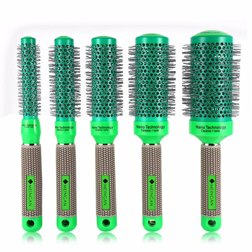 5PCs Massage Round Roller Hair Comb Set Ceramic Barrel Hairdressing