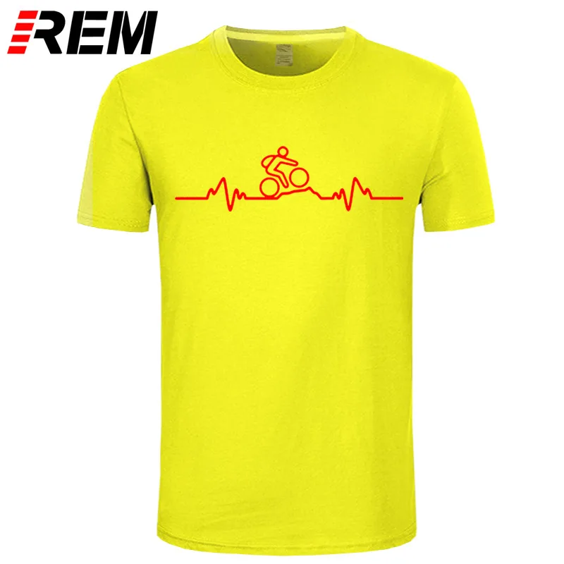 REM горный Байкер сердцебиение Пульс циклингер футболка Цикл Мода Забавный день рождения хлопок короткий рукав футболки