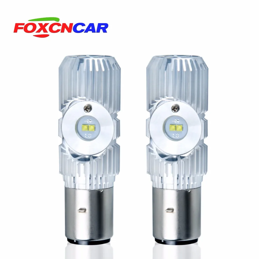 

Foxcncar 1Pcs Ba20d LED motorcycle Headlight bulb Fanless Moped ATV 20W 1500LM 12V 9-32V 24V Hi/Lo Lamp Motorbike Head Lamp Mini