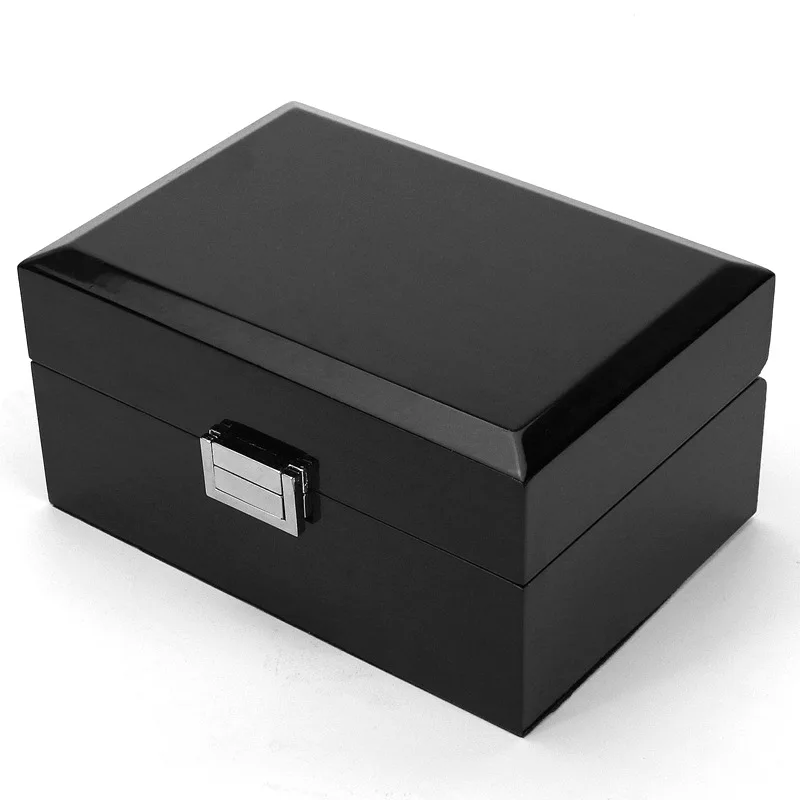 

High-grade Black Elegant Durable Wooden Watch Display Box Vintage Watches Case Jewelry Storage Holder Organizer Free Shipping