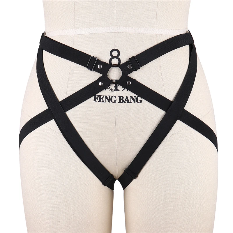 PENTAGRAM Womens Fashion Sexy Harness Belt Adjust Size Black Elastic