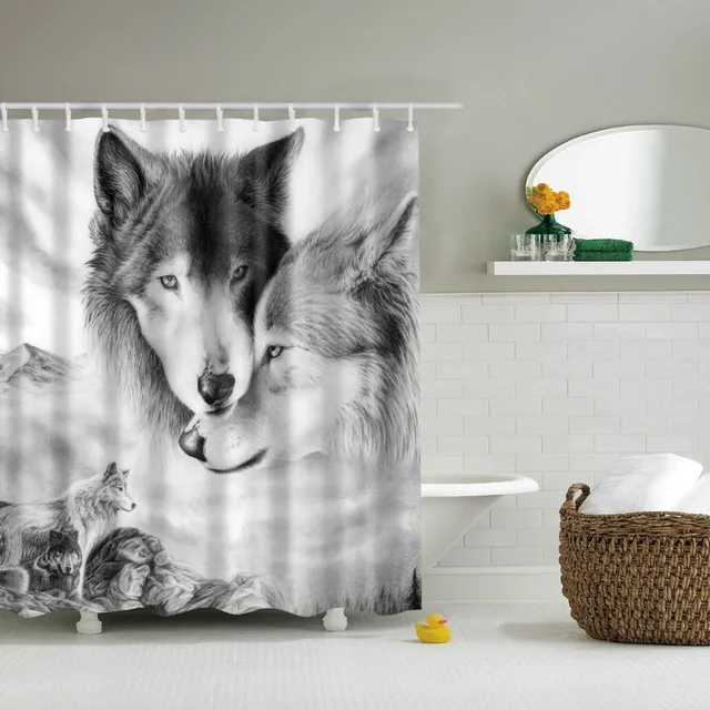 Animali Lupo tenda della doccia Lavabile ecologico tenda della doccia Per Il bag Animali Lupo tenda della doccia Lavabile ecologico tenda della doccia Per Il bag