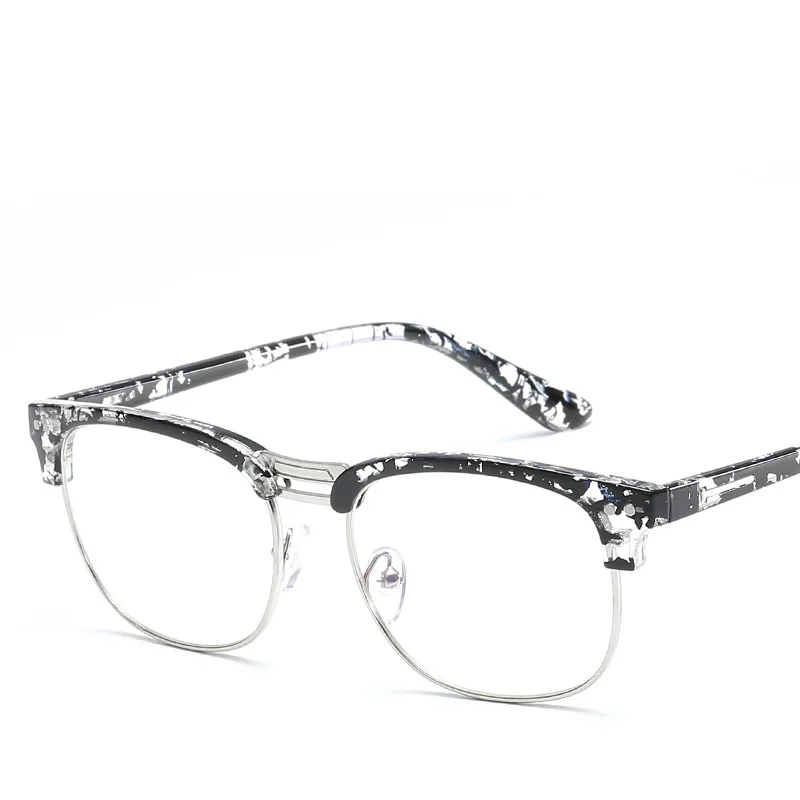 Seemfly ретро с прозрачными линзами очки полуоправы бренд Женщины сопротивление Blue-ray оптические очки для близорукости прозрачные очки в оправе - Цвет оправы: 6