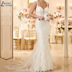 WD112 robe de mariage длинный шлейф кружево Русалка Свадебные платья 2018 Индивидуальные аппликации рыбий хвост свадебное платье Vestido noiva